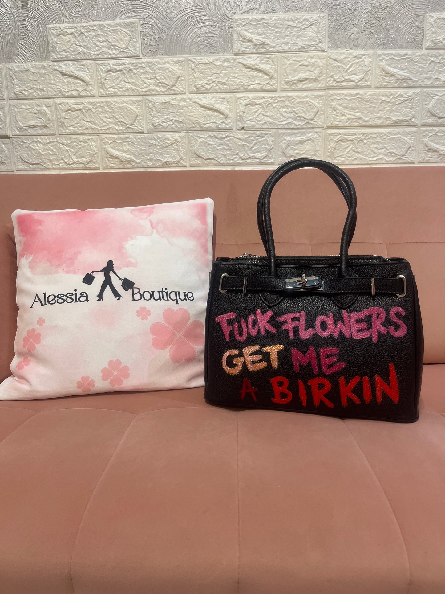 Borsa pelle Flowers