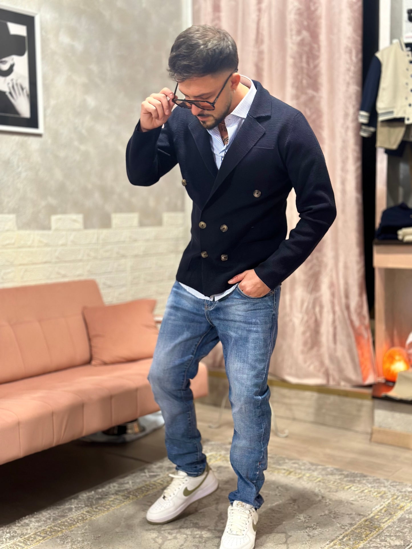 Giacca in maglia doppiopetto