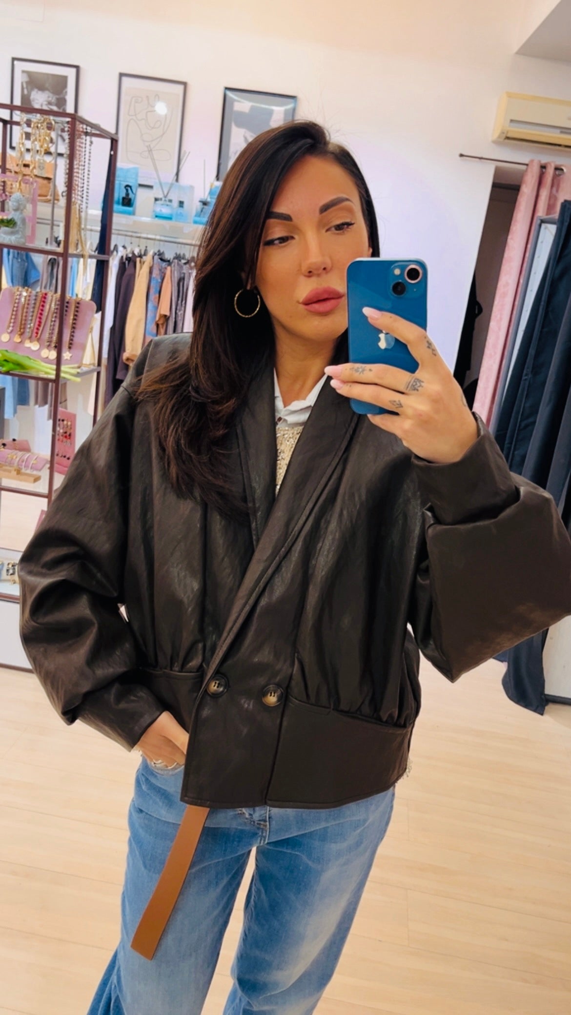 Giacca in pelle haveone