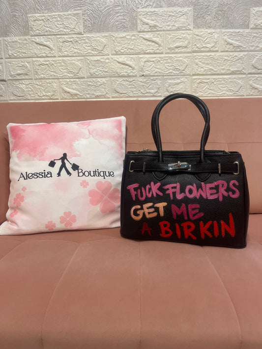Borsa pelle Flowers