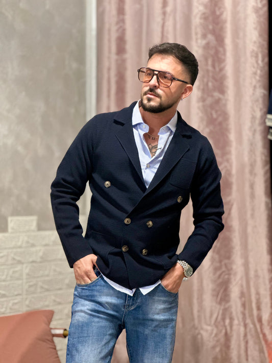 Giacca in maglia doppiopetto